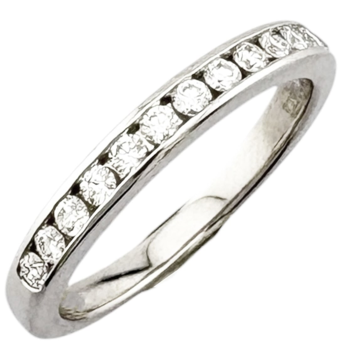 Tiffany & Co. Half Eternity Ring, Platinum 950 with Diamonds.: --- Catalog ---Category: SizeJP Size: 9US Size: 5Category: DesignType: Band ringColor: SilverGender: WomenMaterial: Platinum 950Category: GeneralBrand: Tiffany--- Item List ---Section: ConditionRankin