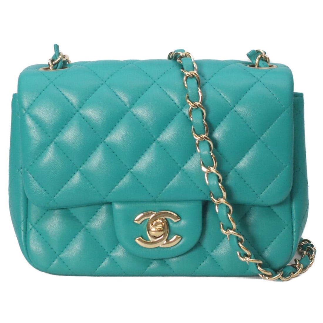 CHANEL Mini Matelassé 17 Shoulder Bag, No. 23, A35200, Emerald Green Lambskin, Gold Hardware, (1 of 14)
