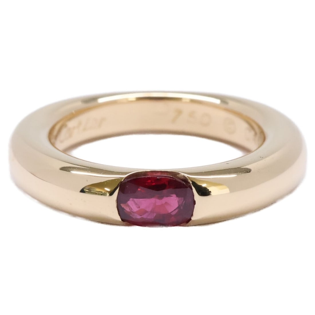 Cartier 750 Ruby Ellipse Ring, Size 49, Yellow Gold, Refurbished, Women's (1 of 10)