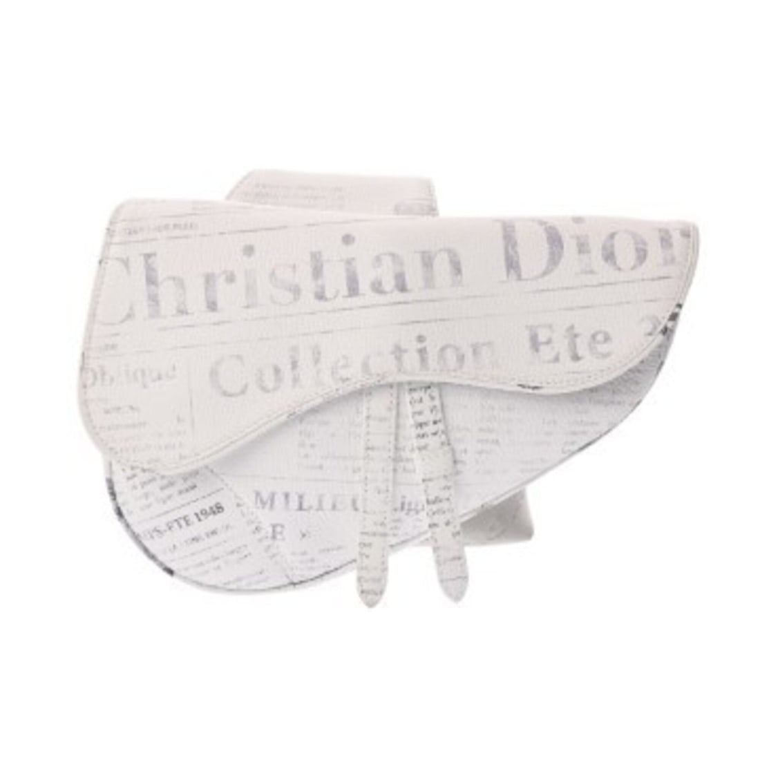 CHRISTIAN DIOR Saddle Bag Newspaper Daniel Arsam Collaboration White Men's Women's Leather Body AB: --- Catalog ---Category: SizeSize (HxWxD): 19cm x 27cm x 4.5cm / 7.48'' x 10.62'' x 1.77''Category: DesignType: Saddle bag, Sling bagColor: WhiteGender: Men,WomenMaterial: Leather Category: GeneralBra