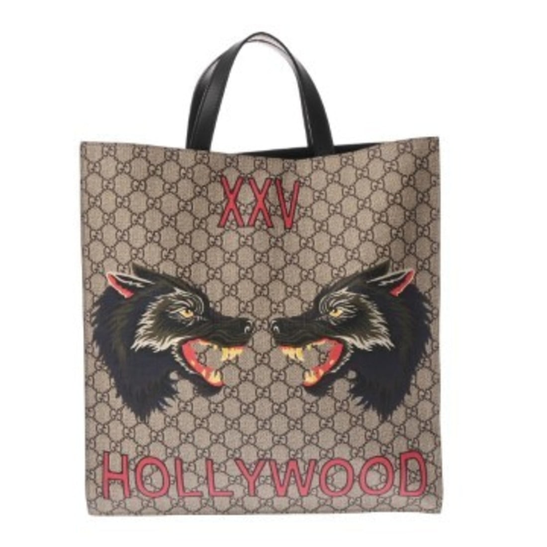 GUCCI GG Supreme 2-Way Tote Bag, Wolf Print, Beige, 450950, Women's, Canvas, Leather, Shoulder AB: --- Catalog ---Category: SizeSize (HxWxD): 38cm x 35.5cm x 8cm / 14.96'' x 13.97'' x 3.14''Category: DesignType: Shoulder bag, Tote bagColor: BeigeGender: WomenMaterial: GG Supreme , Canvas , Leather 