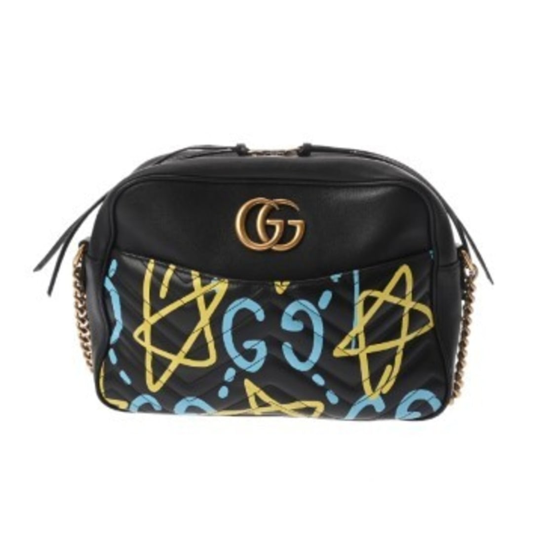 GUCCI GG Marmont Ghost Black Multi 443499 Women's Leather Shoulder Bag, B Rank, Used, Ginzo: --- Catalog ---Category: SizeSize (HxWxD): 18cm x 26.5cm x 8cm / 7.08'' x 10.43'' x 3.14''Category: DesignType: Shoulder bagColor: Black, Multi-colorGender: WomenMaterial: Leather Category: GeneralMPN