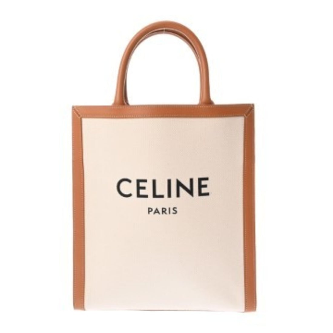 CELINE Celine Small Vertical Cabas 2WAY Natural Tan 192082BNZ.02NT Women's Canvas Calfskin Handbag A (1 of 11)