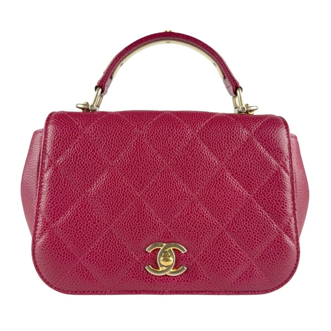Chanel CHANEL Shoulder Bag, Caviar Leather, Pink/Gold, Women's z9456 (1 of 14)