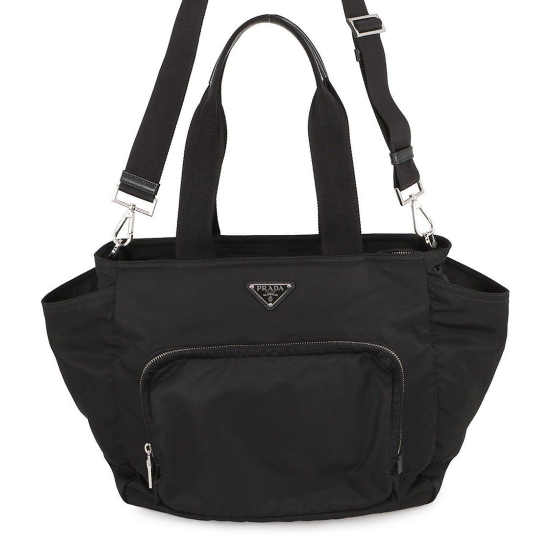 Prada Shoulder Bag, Re-Nylon Baby Nylon, 1BG102, PRADA, Black, Handbag, PRADA: --- Catalog ---Category: SizeSize (HxWxD): 29cm x 36cm x 18cm / 11.41'' x 14.17'' x 7.08''Category: DesignType: Handbag, Shoulder bagColor: BlackGender: WomenMaterial: Nylon Category: GeneralMPN: 1BG1