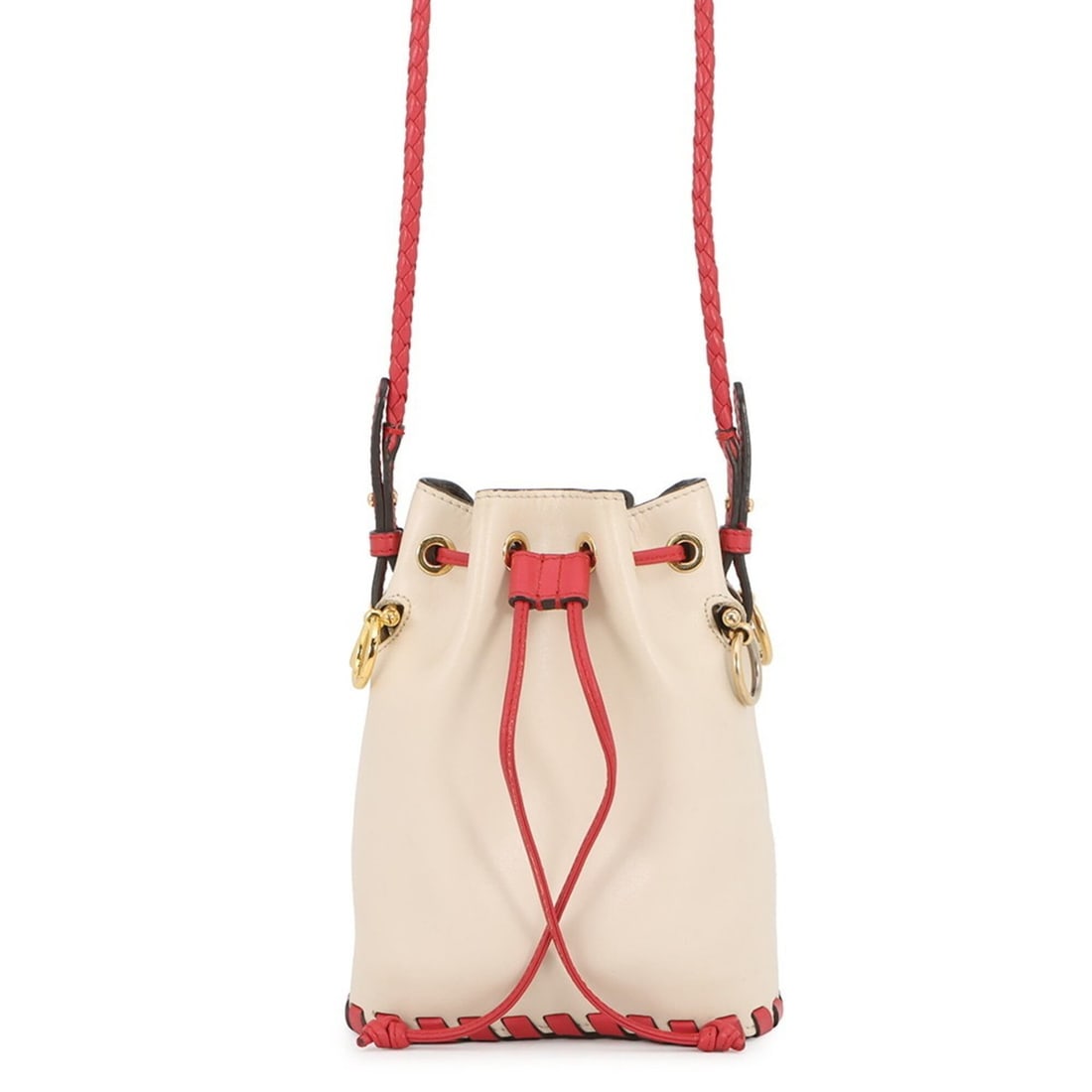 Fendi Shoulder Bag Montresor Mini Leather 8BS010 FENDI Handbag: --- Catalog ---Category: SizeSize (HxWxD): 18cm x 13.5cm x 9.5cm / 7.08'' x 5.31'' x 3.74''Category: DesignType: Handbag, Shoulder bagColor: Ivory, Red colorGender: WomenMaterial: Leather Category: Ge