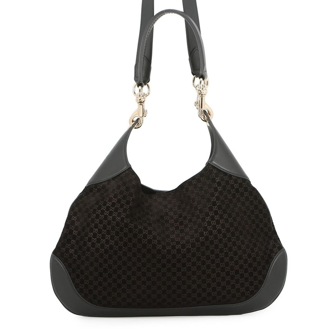 Gucci Shoulder Bag Micro GG Suede Leather GUCCI B Small 834981 Handbag 2-way Black (1 of 13)