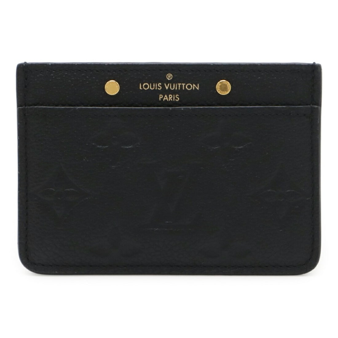 LOUIS VUITTON Louis Vuitton Monogram Empreinte Portecarte Simple Business Card Holder/Card Case/Pass: --- Catalog ---Category: DesignType: Card caseColor: Black, NoirGender: WomenMaterial: Monogram Empreinte , Leather Category: GeneralLine: Monogram EmpreinteBrand: Louis VuittonCategory: Physical Prop