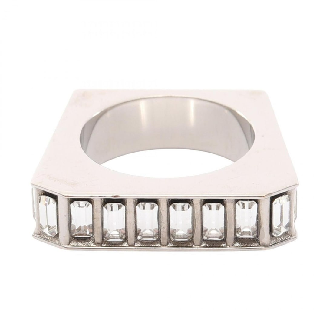 Yves Saint Laurent Saint Laurent Paris rings and jewelry made of stainless steel with rhinestones.: --- Catalog ---Category: SizeJP Size: 13US Size: 6.5Category: DesignType: Band ringColor: Clear, SilverGender: Men,WomenMaterial: Rhinestone, Stainless steelCategory: GeneralBrand: Yves Saint