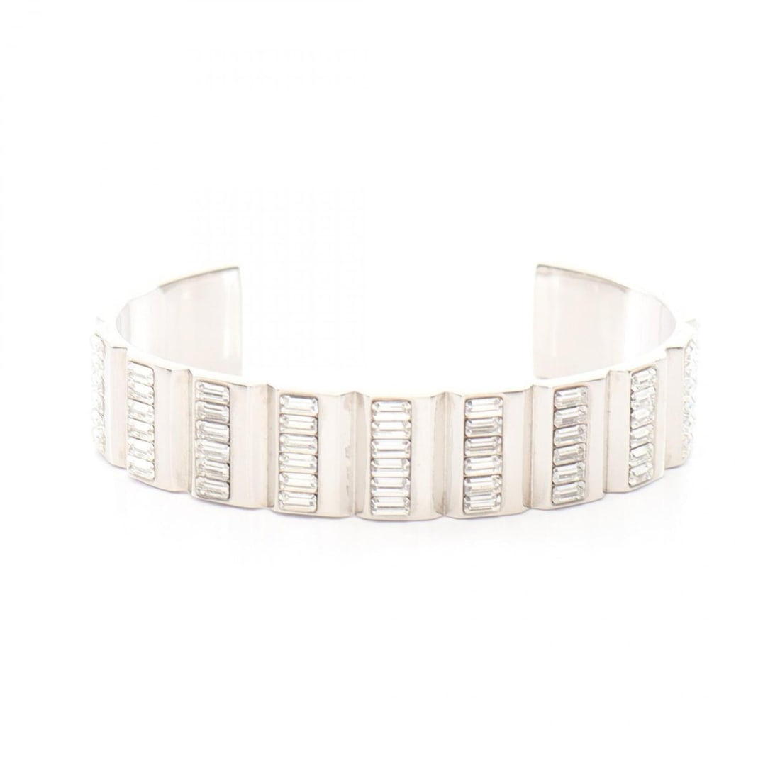 Yves Saint Laurent Saint Laurent Paris bangle accessory, stainless steel with rhinestones, women's, (1 of 10)