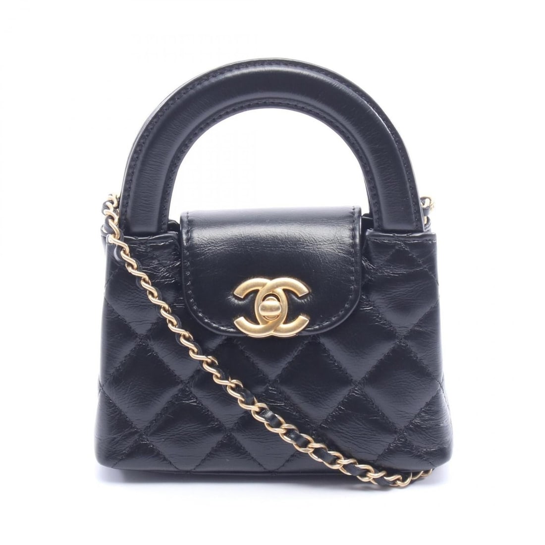 Chanel Matelassé Shoulder Bag/Handbag, Lambskin Leather, Women's, Black: --- Catalog ---Category: SizeSize (HxWxD): 9.5cm x 13cm x 4cm / 3.74'' x 5.11'' x 1.57''Category: DesignType: Handbag, Shoulder bagColor: BlackGender: WomenMaterial: Leather Leather/Fur Type: