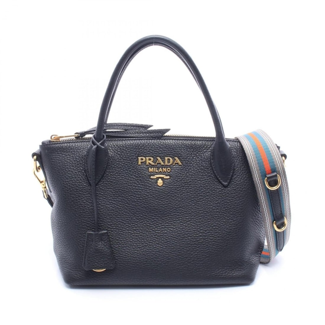 Prada VIT.DAINO 2-Way Handbag, Leather, Women's, Black: --- Catalog ---Category: SizeSize (HxWxD): 19cm x 23cm x 13cm / 7.48'' x 9.05'' x 5.11''Category: DesignType: HandbagColor: BlackGender: WomenMaterial: Leather Category: GeneralBrand: Prada--- Item Li