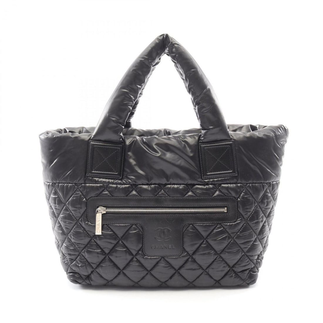 Chanel Coco Cocoon Small Reversible Tote Bag Handbag Nylon Leather Women's Black/Burgundy A48610 (1 of 12)