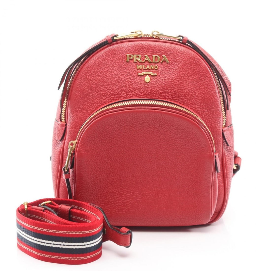 Prada VIT.DAINO Backpack/Handbag, Leather, Women's, Red, 1BZ051 (1 of 10)