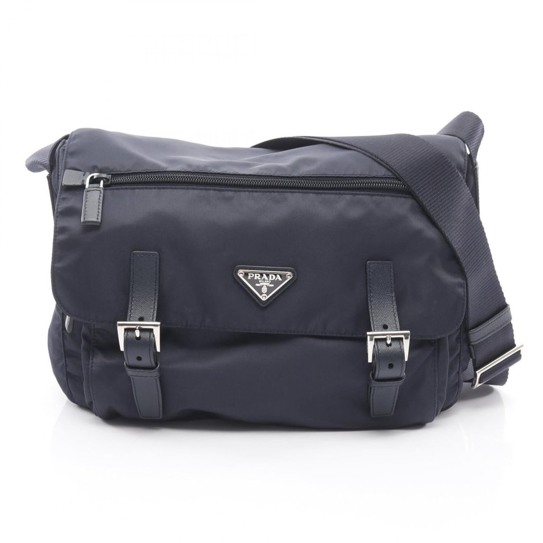 Prada TESSUTO Shoulder Bag/Handbag, Nylon & Saffiano Leather, Women's, Navy, BT6671: --- Catalog ---Category: SizeSize (HxWxD): 20cm x 30cm x 12cm / 7.87'' x 11.81'' x 4.72''Category: DesignType: Handbag, Shoulder bagColor: NavyGender: WomenMaterial: Nylon , Saffiano Category: General