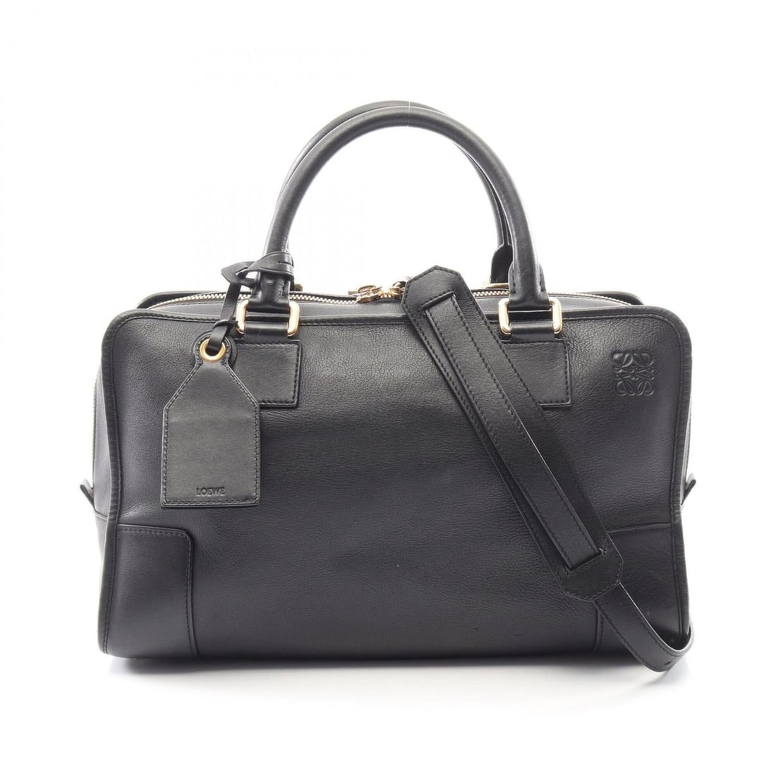 Loewe Amazona 36 2-Way Handbag, Leather, Women's, Black, 352.30.N22 (1 of 11)