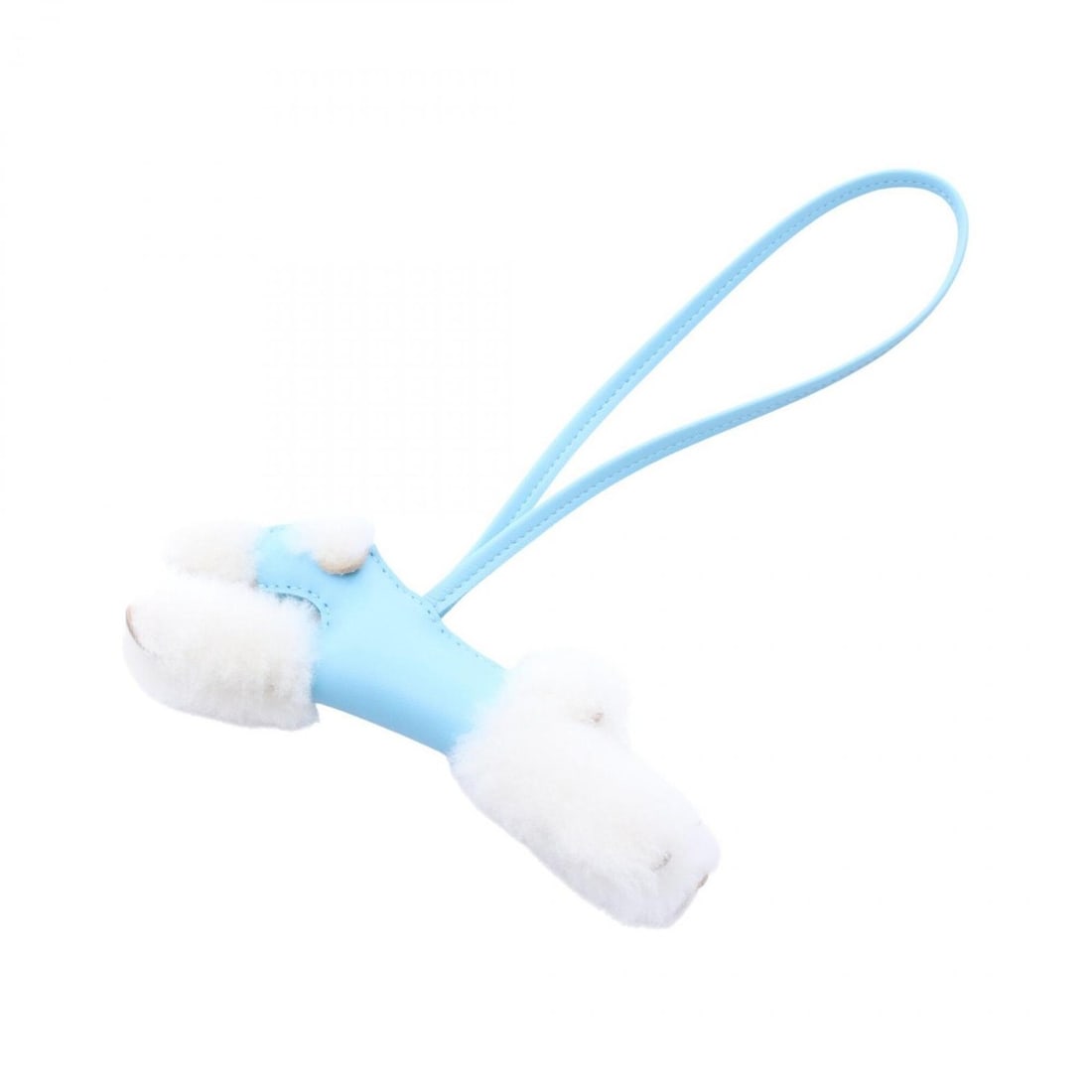 Hermes Buddy Charm Celeste Accessory Sheepskin Leather Agneau Milo Women's Blue/White: --- Catalog ---Category: DesignType: Handbag charmColor: Blue, WhiteGender: WomenMaterial: Agneau Milo, LeatherLeather/Fur Type: MoutonCategory: GeneralBrand: Hermes--- Item List ---Section: Condition