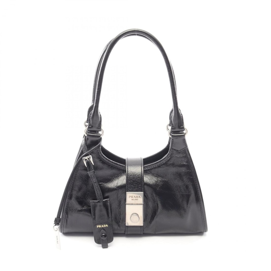 Prada SOFT LUX handbag, leather, women's, black. (1 of 9)
