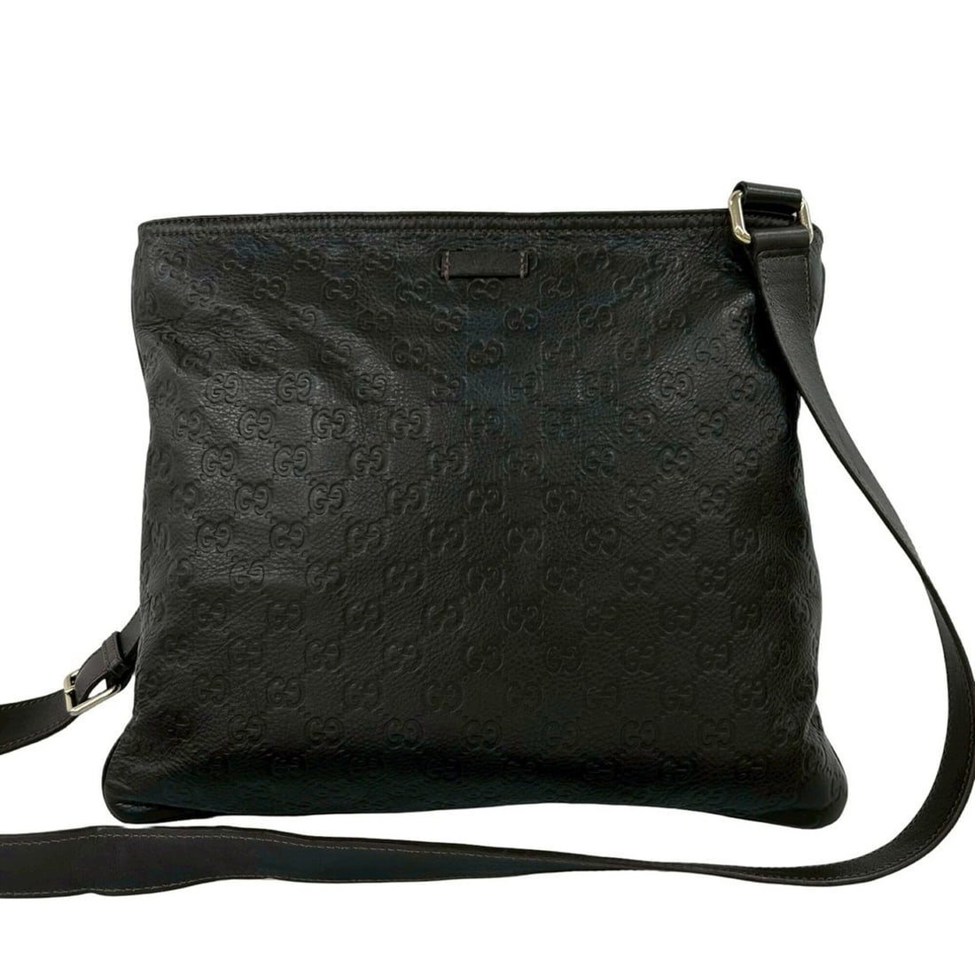 GUCCI GG pattern leather shoulder bag, pouch, sacoche, crossbody brown, 75917: --- Catalog ---Category: SizeSize (HxWxD): 30cm x 34cm / 11.81'' x 13.38''Category: DesignType: Pochette, Shoulder bagColor: BrownGender: WomenMaterial: Leather Category: GeneralBrand: Gucci--- Item L