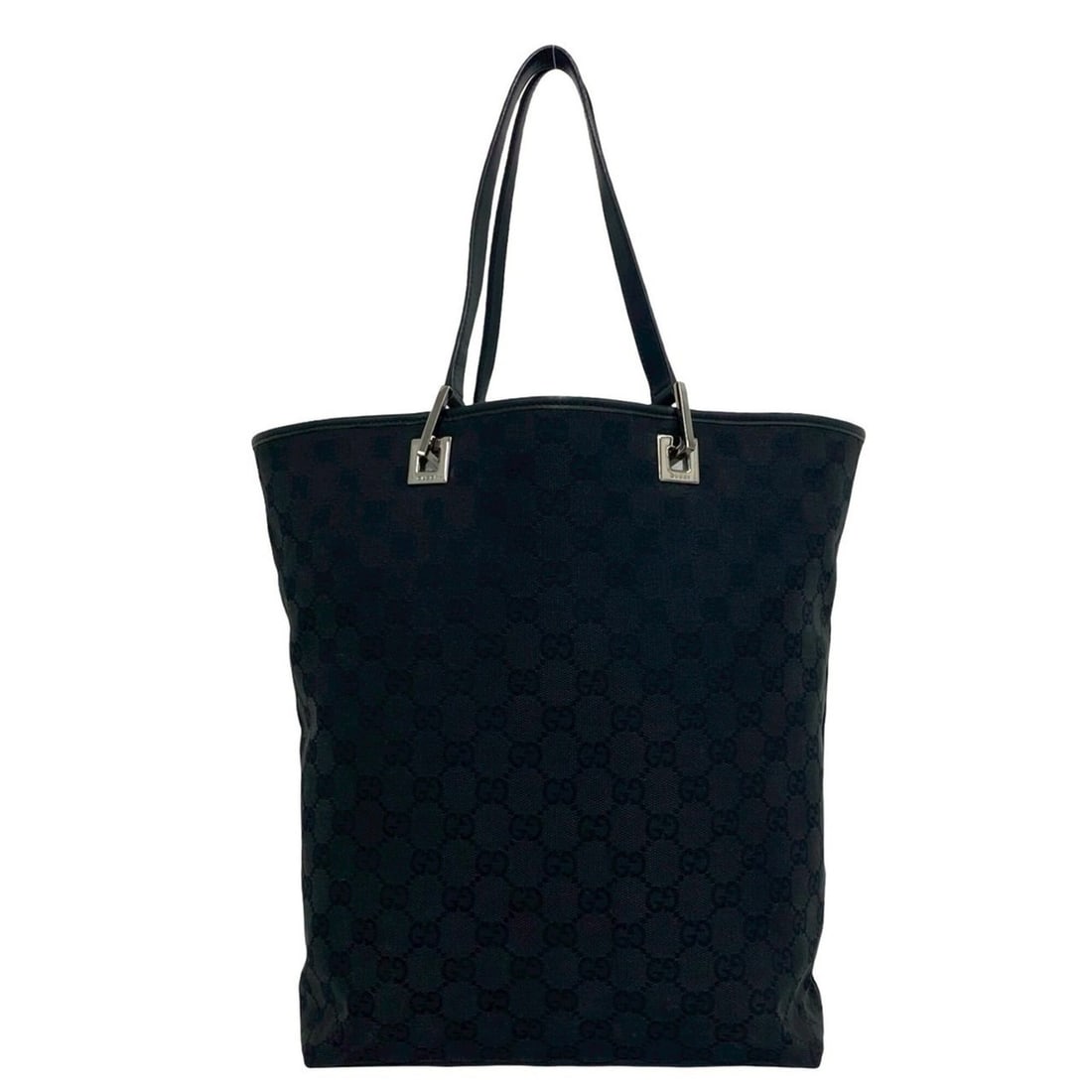 GUCCI GG Logo Pattern Hardware Canvas Leather Tote Bag Handbag Black 28257: --- Catalog ---Category: SizeSize (HxWxD): 31cm x 24cm x 12cm / 12.2'' x 9.44'' x 4.72''Category: DesignType: Handbag, Tote bagColor: BlackGender: WomenMaterial: GG canvas , Leather Category: GeneralB
