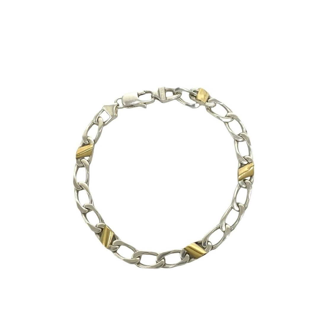 TIFFANY&Co. Tiffany Figaro Bracelet 925 18K Yellow Gold Chain Bangle Accessory Silver 29321: --- Catalog ---Category: SizeLength: 19.8cm / 7.79''Category: DesignType: Charm braceletColor: Gold, SilverGender: WomenMaterial: Silver 925, Yellow gold (18K)Category: GeneralBrand: Tiffany--- Item L
