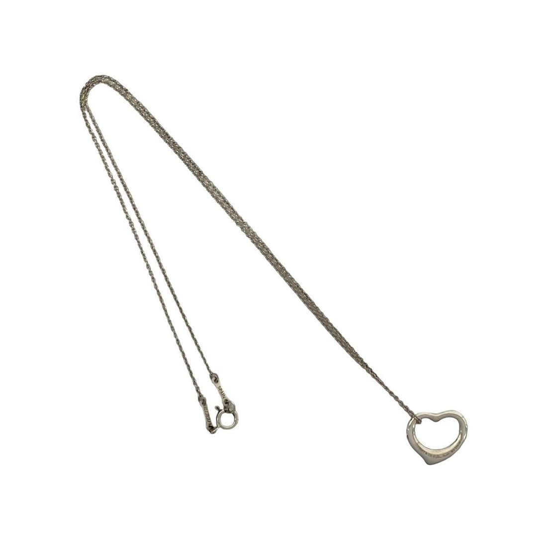 TIFFANY&Co. Tiffany Open Heart Necklace, Sterling Silver 925 Pendant Choker, Accessory, Silver, Item: --- Catalog ---Category: SizePendant Size: 15mm x 15mm / 0.59'' x 0.59''Neck Circumference: 41 cm / 16.14''Category: DesignColor: SilverGender: WomenMaterial: Silver 925Pendant Type: PendantNecklace T