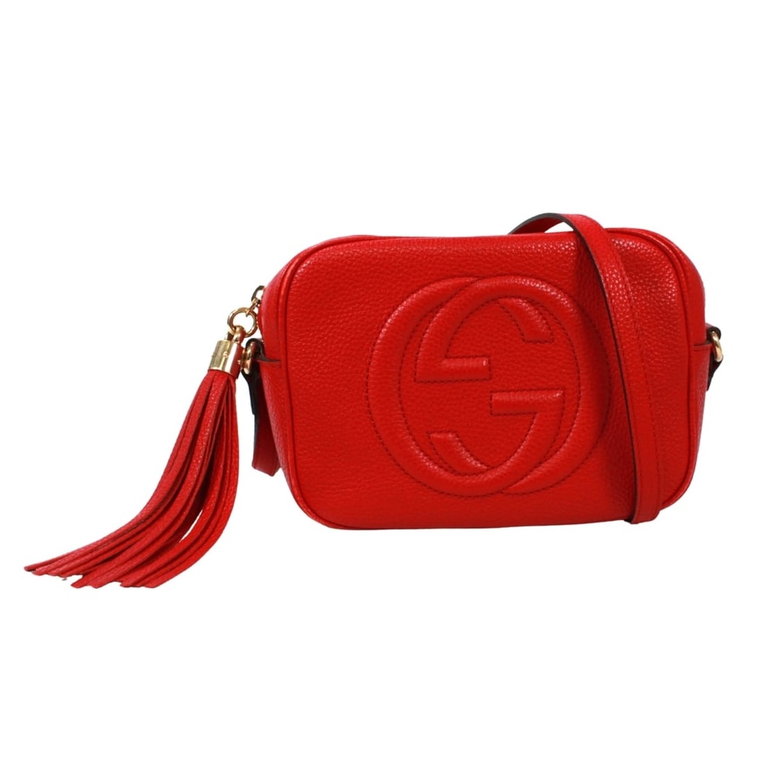 GUCCI Soho Disco Fringe Shoulder Bag 308364 Leather Red Women's: --- Catalog ---Category: SizeSize (HxWxD): 15cm x 20cm x 8cm / 5.9'' x 7.87'' x 3.14''Category: DesignType: Shoulder bagColor: Red colorGender: WomenMaterial: Leather Category: GeneralMPN: 308364Brand