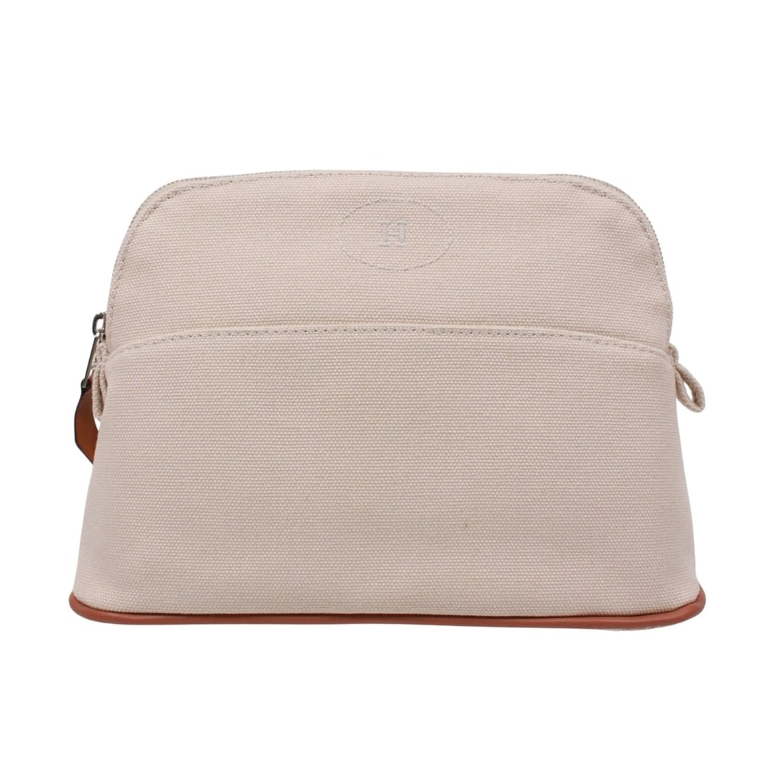 HERMES Bolide Mini Pouch, Toile H (Ivory/Brown), Men's/Women's.: --- Catalog ---Category: SizeSize (HxWxD): 14cm x 18cm x 7cm / 5.51'' x 7.08'' x 2.75''Category: DesignType: PouchColor: Brown, IvoryGender: Men,WomenMaterial: Toile H Category: GeneralBrand: Hermes--