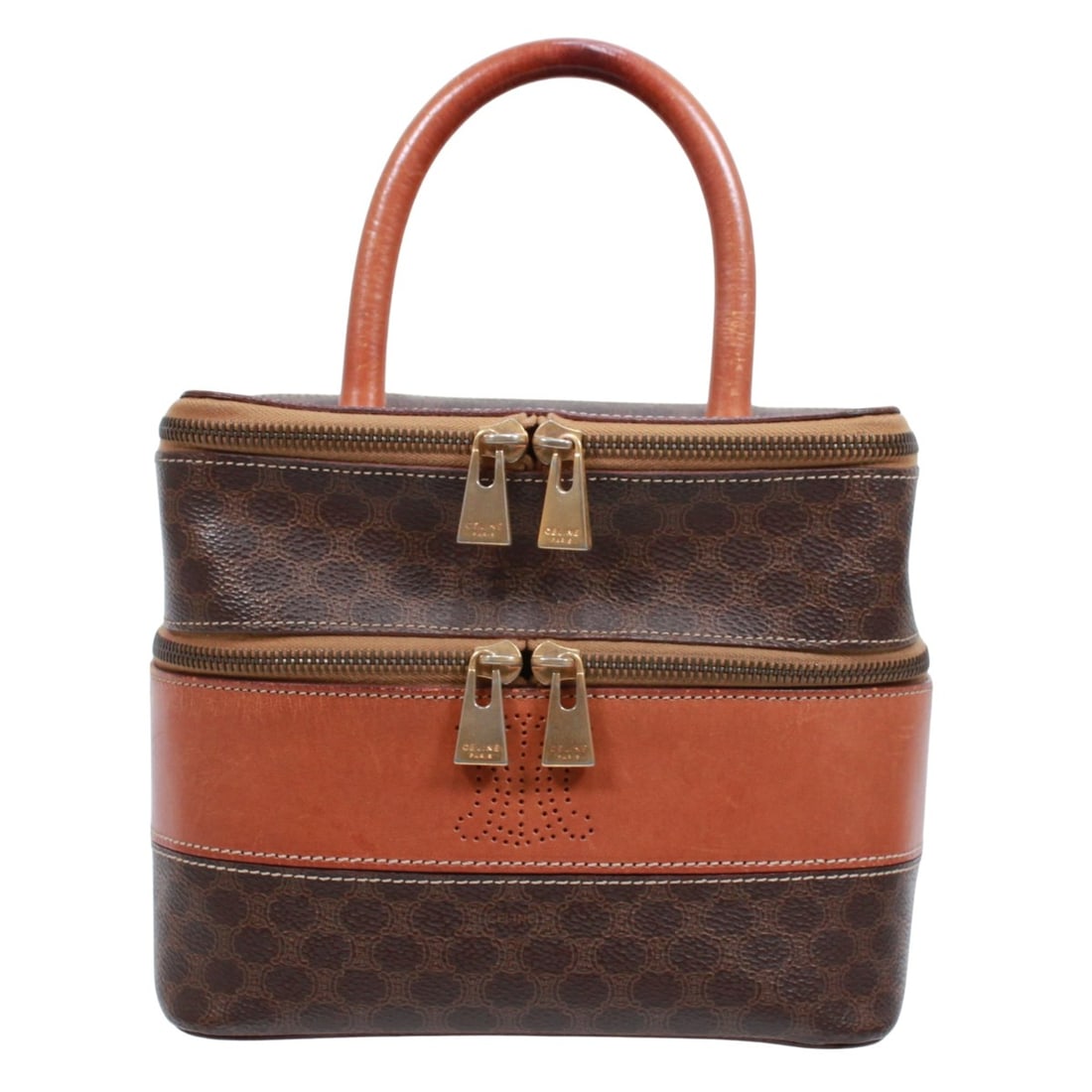 CELINE Macadam Vanity Bag, Leather Handbag, Brown, Women's (1 of 13)