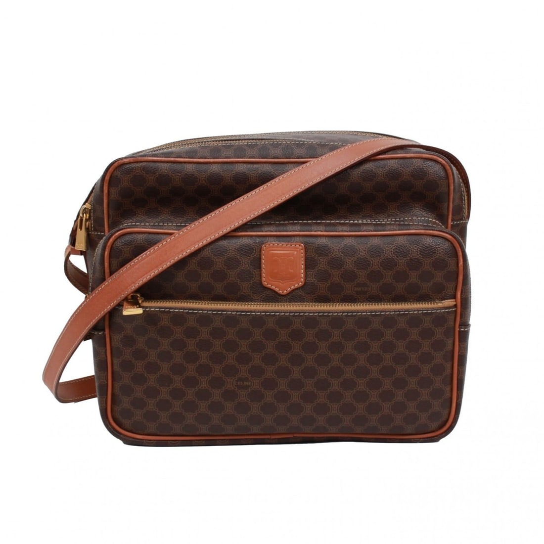 CELINE Macadam Shoulder Bag, Leather, Brown, Women's (1 of 11)