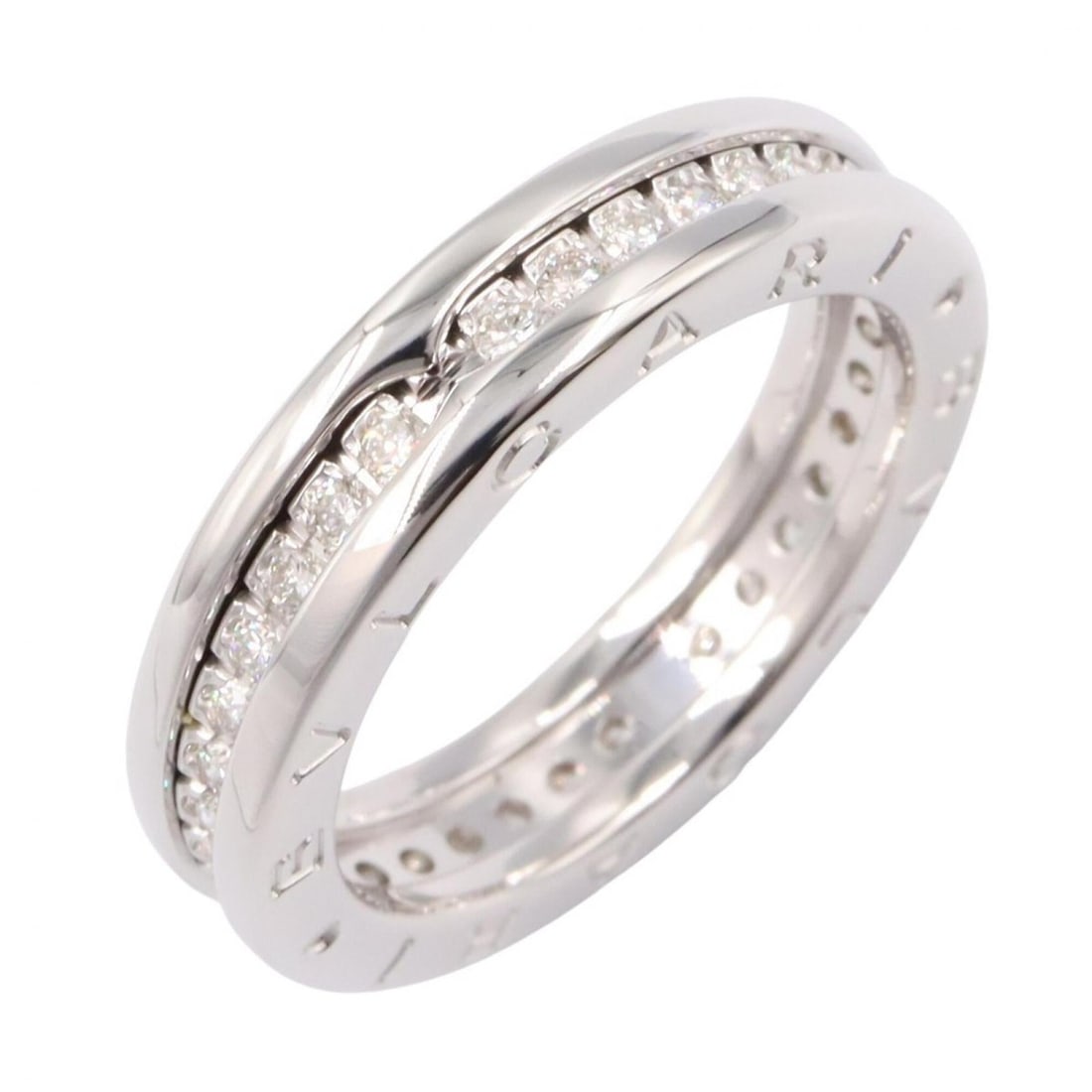 Bvlgari Bulgari B-zero1 Ring, 1-band diamond ring, jewelry, 18KWG (white gold), diamond, women's,: --- Catalog ---Category: SizeJP Size: 13US Size: 6.5Category: DesignType: Band ringColor: Clear, SilverGender: WomenMaterial: White gold (18K)Category: GeneralBrand: Bvlgari--- Item List ---Section: C