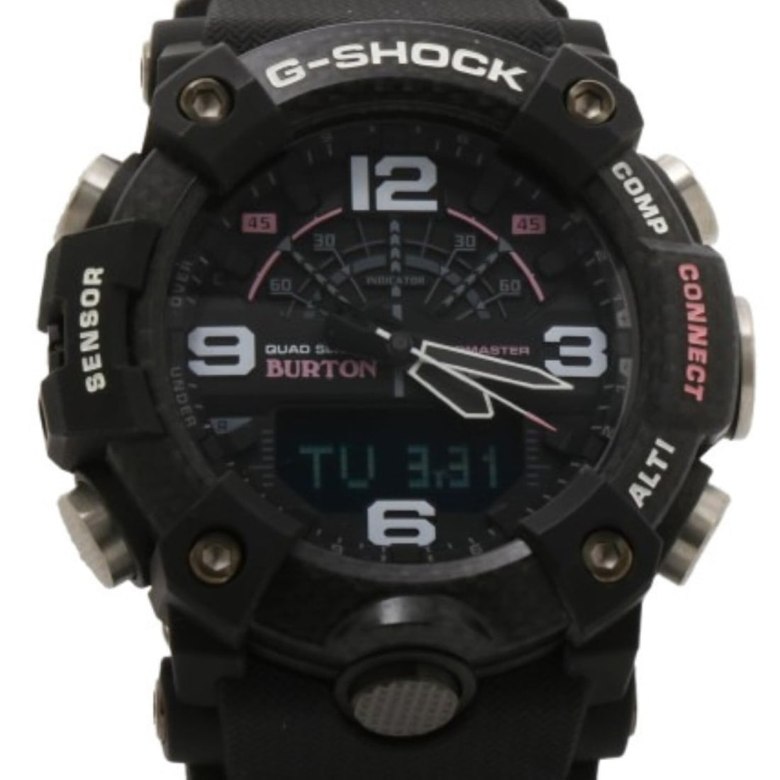 CASIO G-SHOCK MASTER OF G - LAND MUDMASTER GG-B100BTN-1AJR Black Carbon/Resin Men's Watch BURTON: --- Catalog ---Category: SizeWrist Size: 20cm / 7.87''Case Diameter: 51.3mm / 2.02''Category: DesignType: WristwatchGender: MenColor (Dial): BlackMaterial (Case): CarbonCategory: GeneralMPN: GG-B100BT