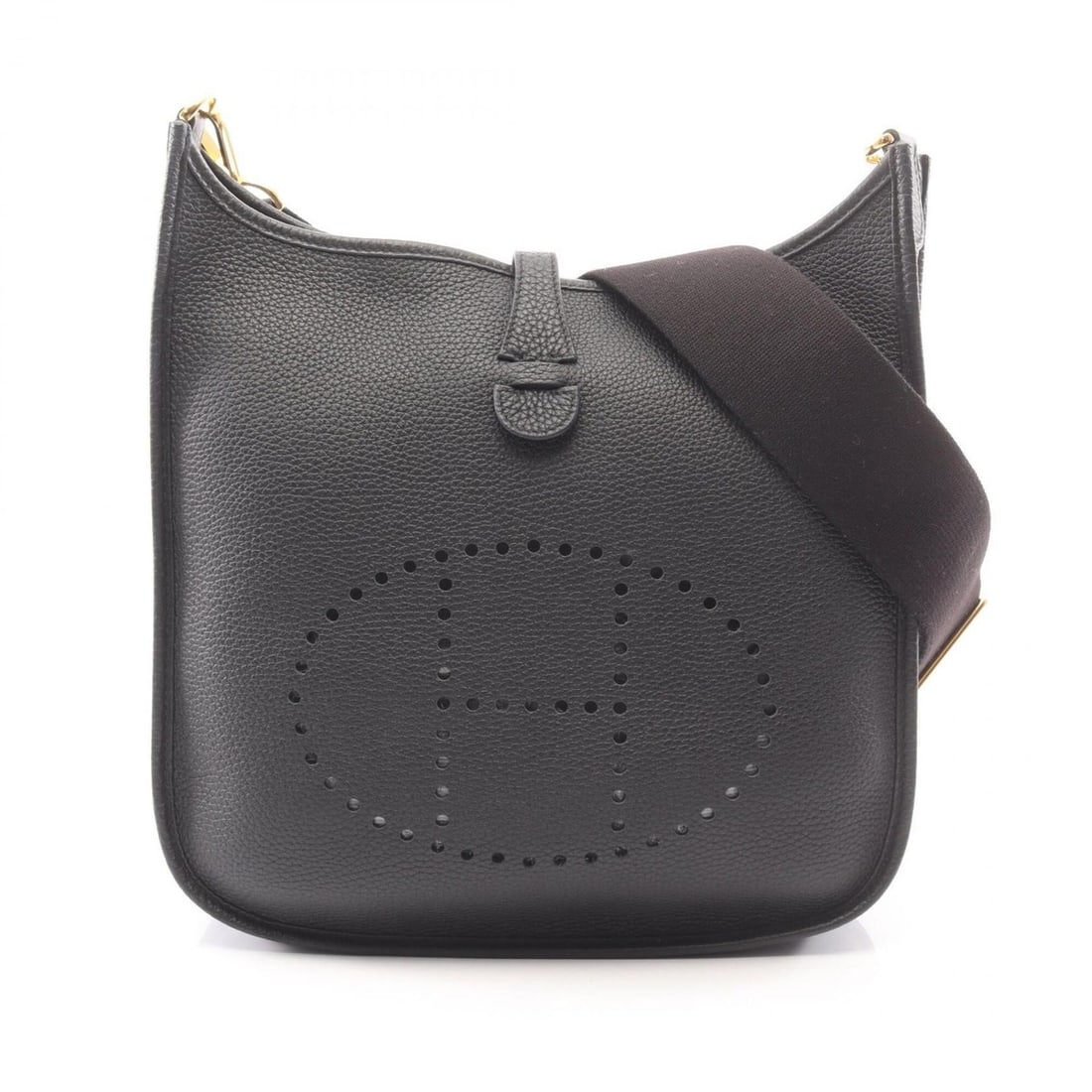 Hermes Evelyne 3 Trois PM Shoulder Bag Handbag Leather Taurillon Clemence Women's Black: --- Catalog ---Category: SizeSize (HxWxD): 26.5cm x 28cm x 7cm / 10.43'' x 11.02'' x 2.75''Category: DesignType: Handbag, Shoulder bagColor: BlackGender: WomenMaterial: Taurillon clemence leather Cate