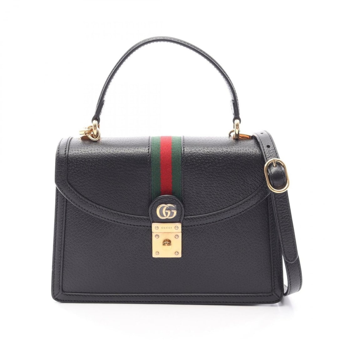 Gucci Ophidia Top Handle 2-Way Handbag, Leather, Women's, Black, 651055: --- Catalog ---Category: SizeSize (HxWxD): 17cm x 24.5cm x 4cm / 6.69'' x 9.64'' x 1.57''Category: DesignType: HandbagColor: BlackGender: WomenMaterial: Leather Category: GeneralMPN: 651055Brand: Gucc