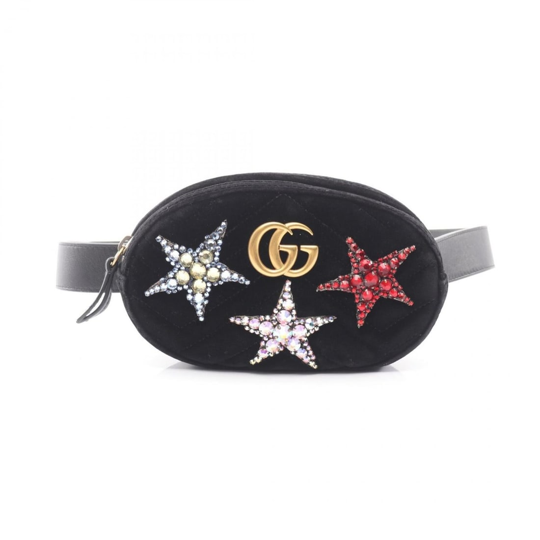 Gucci GG Marmont Rhinestone Star Waist Bag/Handbag, Fabric, Women's, Black, 476434: --- Catalog ---Category: SizeSize (HxWxD): 11cm x 18cm x 4.5cm / 4.33'' x 7.08'' x 1.77''Category: DesignType: Fanny pack, HandbagColor: BlackGender: WomenMaterial: Fabric Category: GeneralMPN: 476434