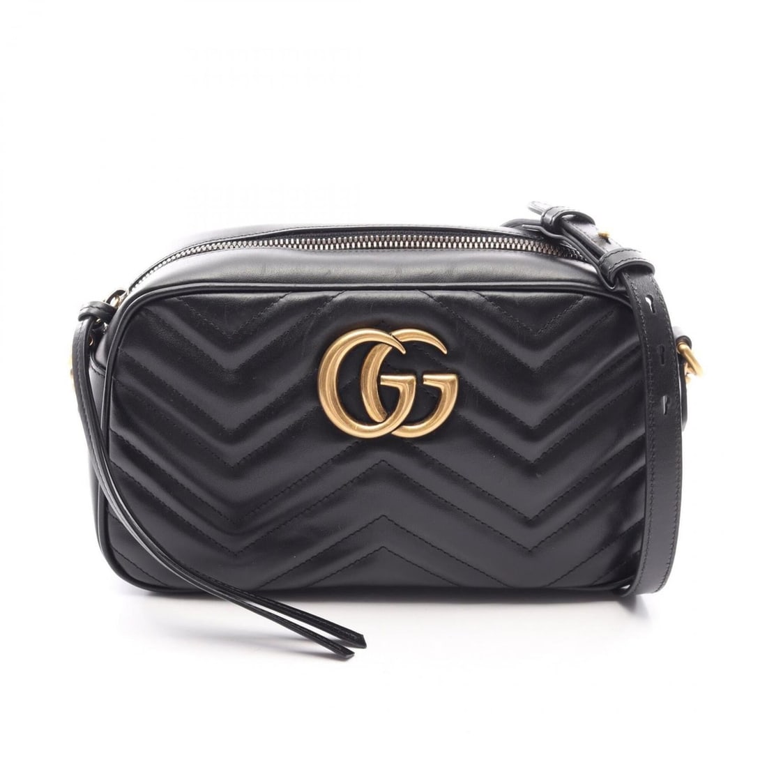 Gucci GG Marmont Shoulder Bag/Handbag, Leather, Women's, Black, 447632 (1 of 15)