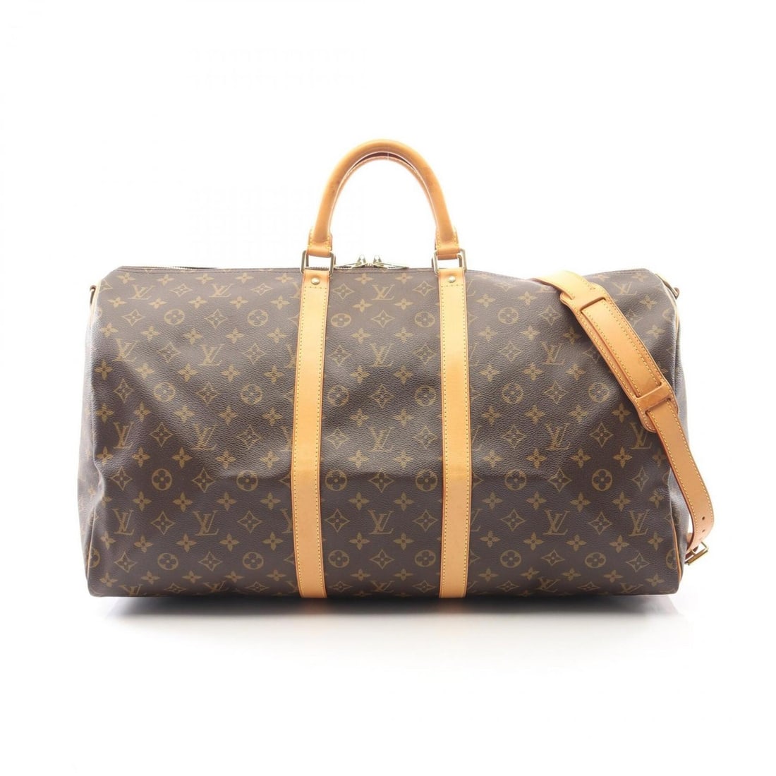 Louis Vuitton Keepall Bandoulière 55 2-Way Boston Bag/Handbag, Coated Canvas and Leather, Monogram: --- Catalog ---Category: SizeSize (HxWxD): 30cm x 56cm x 25cm / 11.81'' x 22.04'' x 9.84''Category: DesignType: Boston bag, HandbagColor: BrownGender: Men,WomenMaterial: Coated canvas , PVC ,