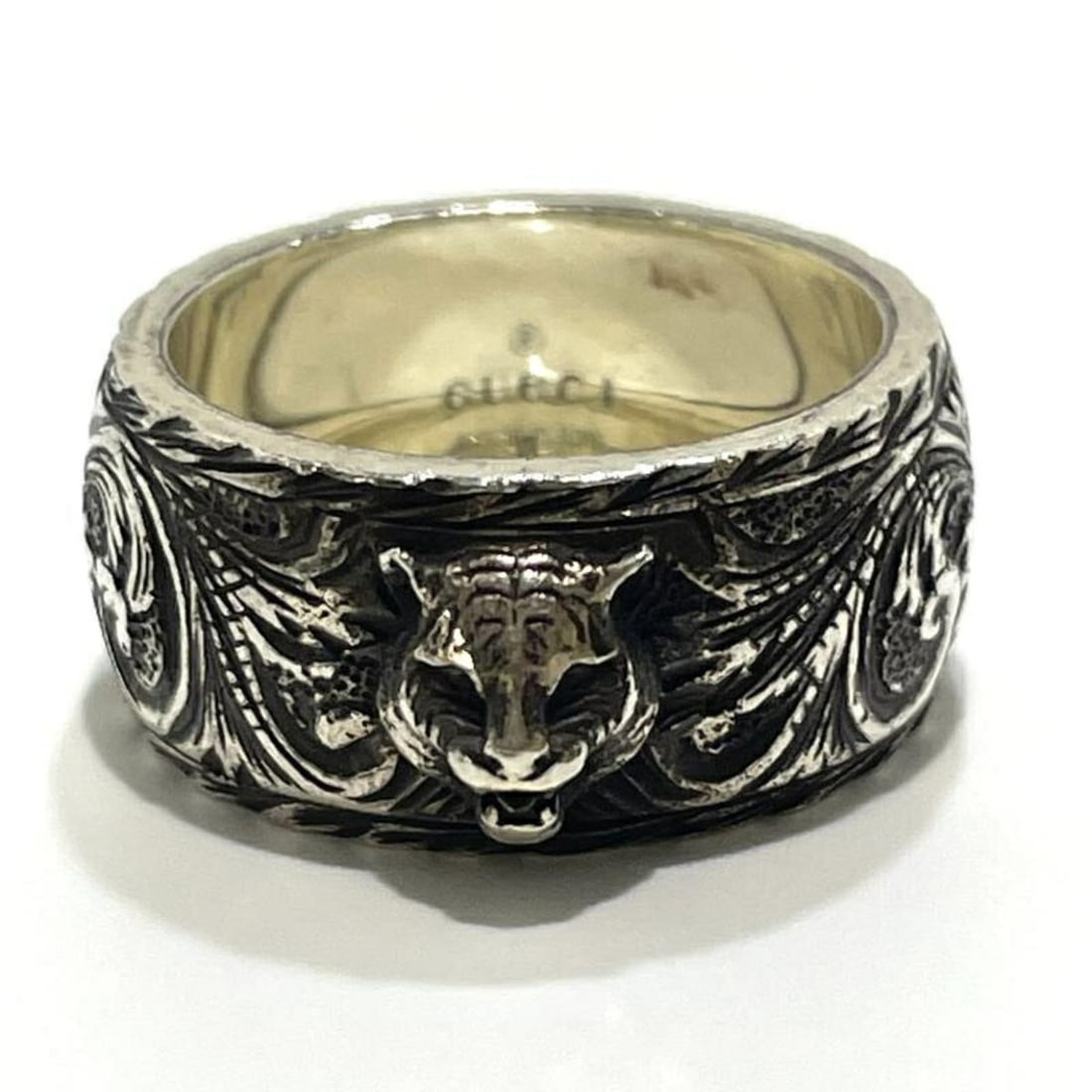GUCCI Cat Head Ring, Silver (Ag925): --- Catalog ---Category: SizeJP Size: 14US Size: 7Category: DesignColor: SilverGender: WomenMaterial: Silver 925Category: GeneralBrand: Gucci--- Item List ---Section: ConditionRanking: Rank AB Used - 