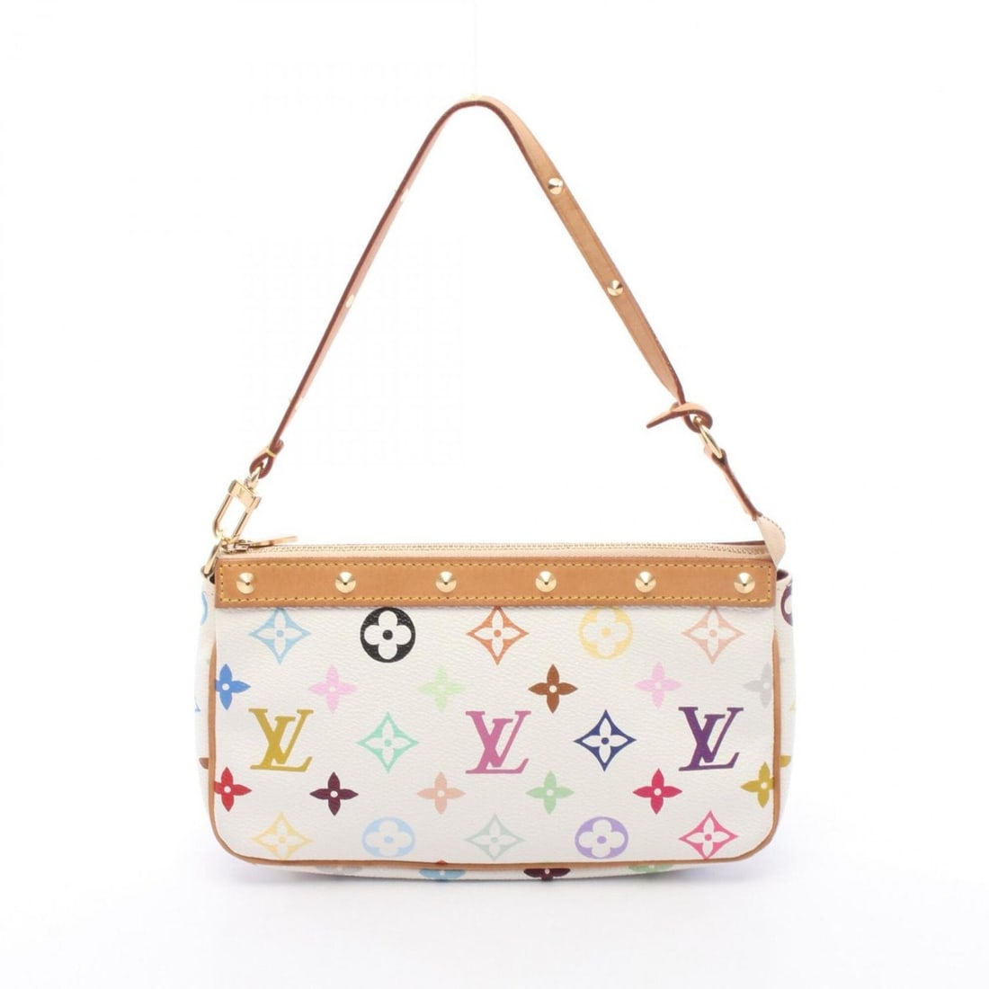 Louis Vuitton Pochette Accessoires Handbag, Coated Canvas and Leather, Monogram Multicolor, Women's,: --- Catalog ---Category: SizeSize (HxWxD): 13cm x 21cm x 4cm / 5.11'' x 8.26'' x 1.57''Handle Length: 31cm / 12.2''Category: DesignType: HandbagColor: Multi-color, WhiteGender: WomenMaterial: Monogram