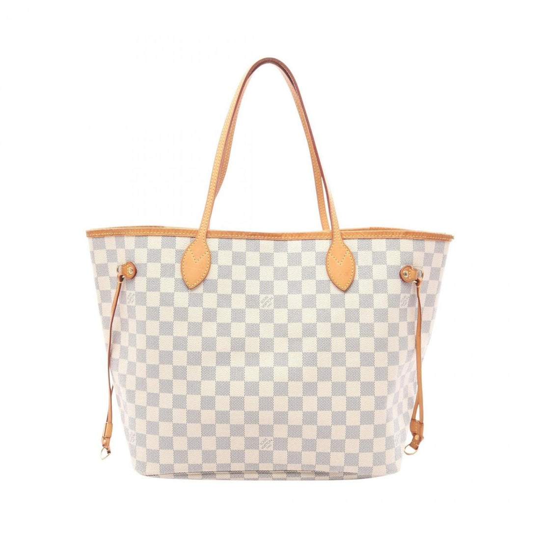 Louis Vuitton Neverfull MM Damier Azur Tote Bag Handbag Coated Canvas Leather Women's White N51107: --- Catalog ---Category: SizeSize (HxWxD): 29cm x 32cm x 15cm / 11.41'' x 12.59'' x 5.9''Strap Length: 51cm / 20.07''Category: DesignType: Handbag, Tote bagColor: Damier Azur, WhiteGender: WomenMateri