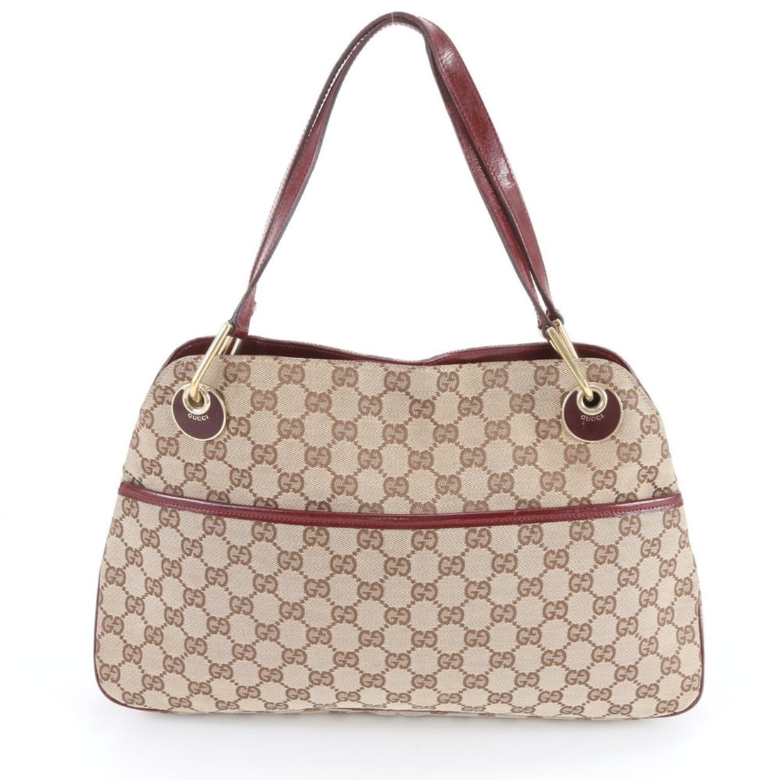 Gucci GG Canvas Eclipse 121023 Leather Tote Bag, Handbag, Shoulder Women's: --- Catalog ---Category: SizeSize (HxWxD): 24cm x 39cm x 7cm / 9.44'' x 15.35'' x 2.75''Strap Length: 50cm / 19.68''Category: DesignType: Handbag, Tote bagColor: BrownGender: WomenMaterial: Leather , 