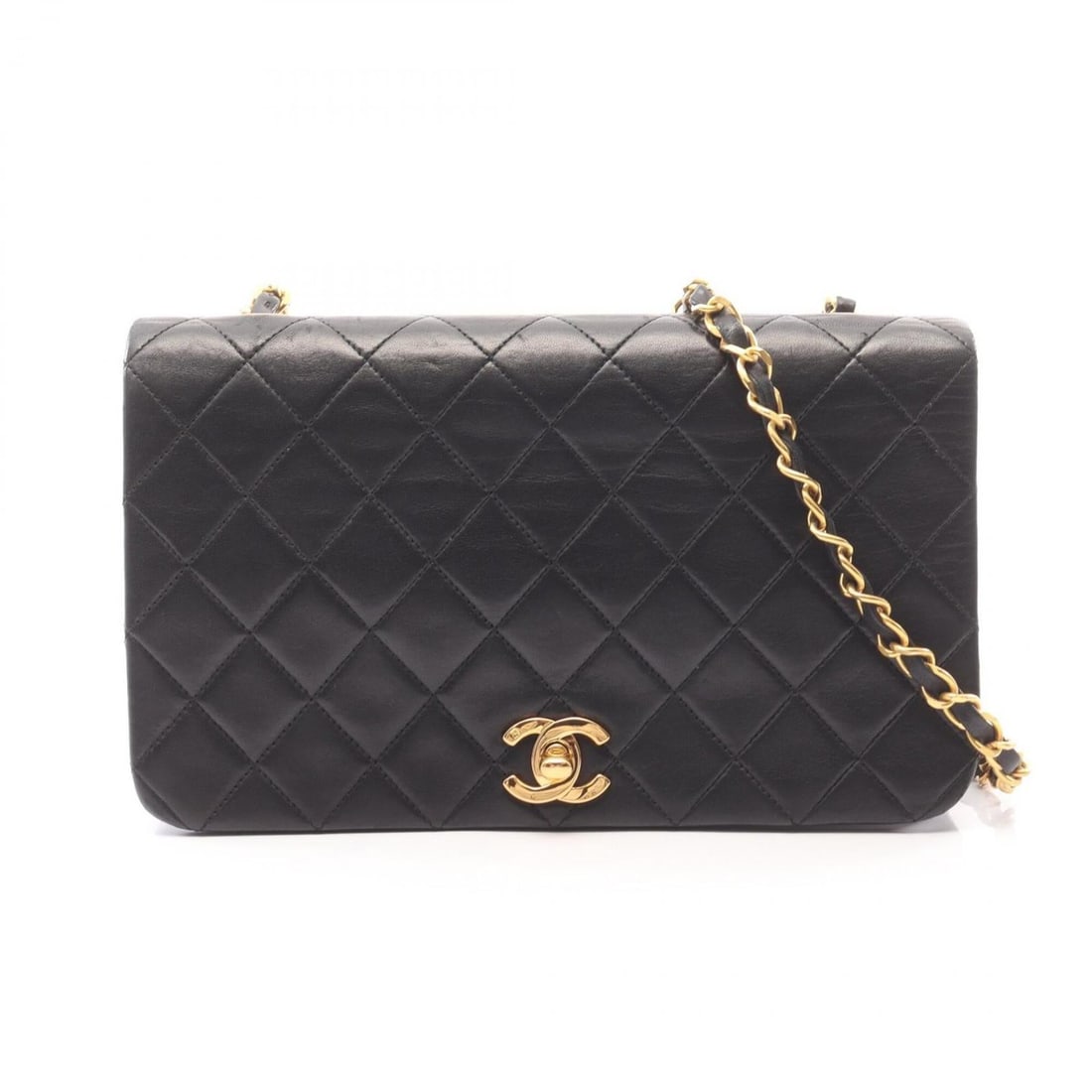 Chanel Matelassé Full Flap Shoulder Bag/Handbag, Lambskin Leather, Women's, Black: --- Catalog ---Category: SizeSize (HxWxD): 14cm x 23cm x 6cm / 5.51'' x 9.05'' x 2.36''Category: DesignType: Handbag, Shoulder bagColor: BlackGender: WomenMaterial: Leather Hardware Color: GoldLeather