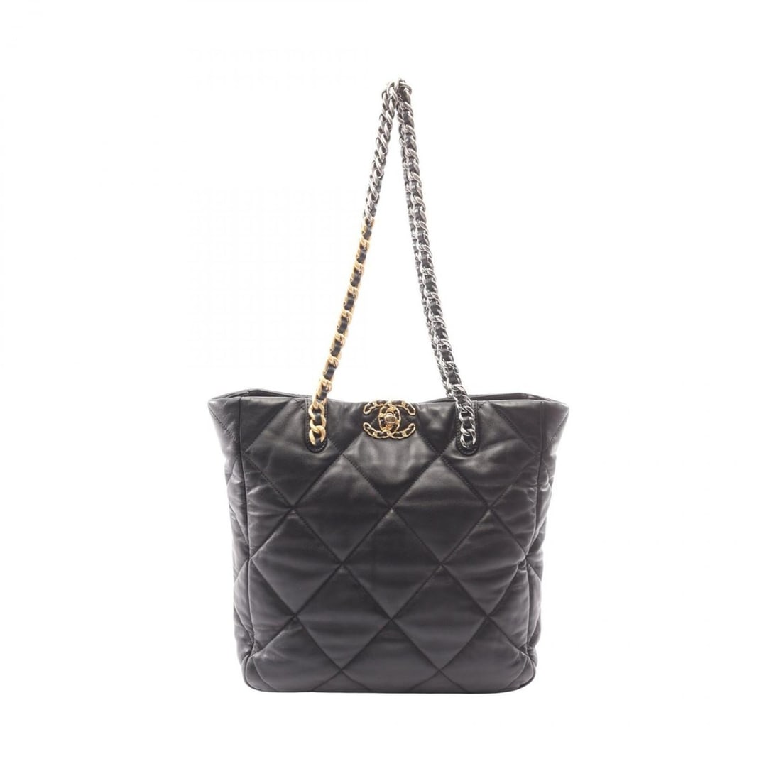 Chanel 19 Combination Hardware Shoulder Bag Handbag Lambskin Leather Women's Black AS3519: --- Catalog ---Category: SizeSize (HxWxD): 30cm x 29cm x 8.5cm / 11.81'' x 11.41'' x 3.34''Category: DesignType: Handbag, Shoulder bagColor: BlackGender: WomenMaterial: Leather Leather/Fur Type: Lambs