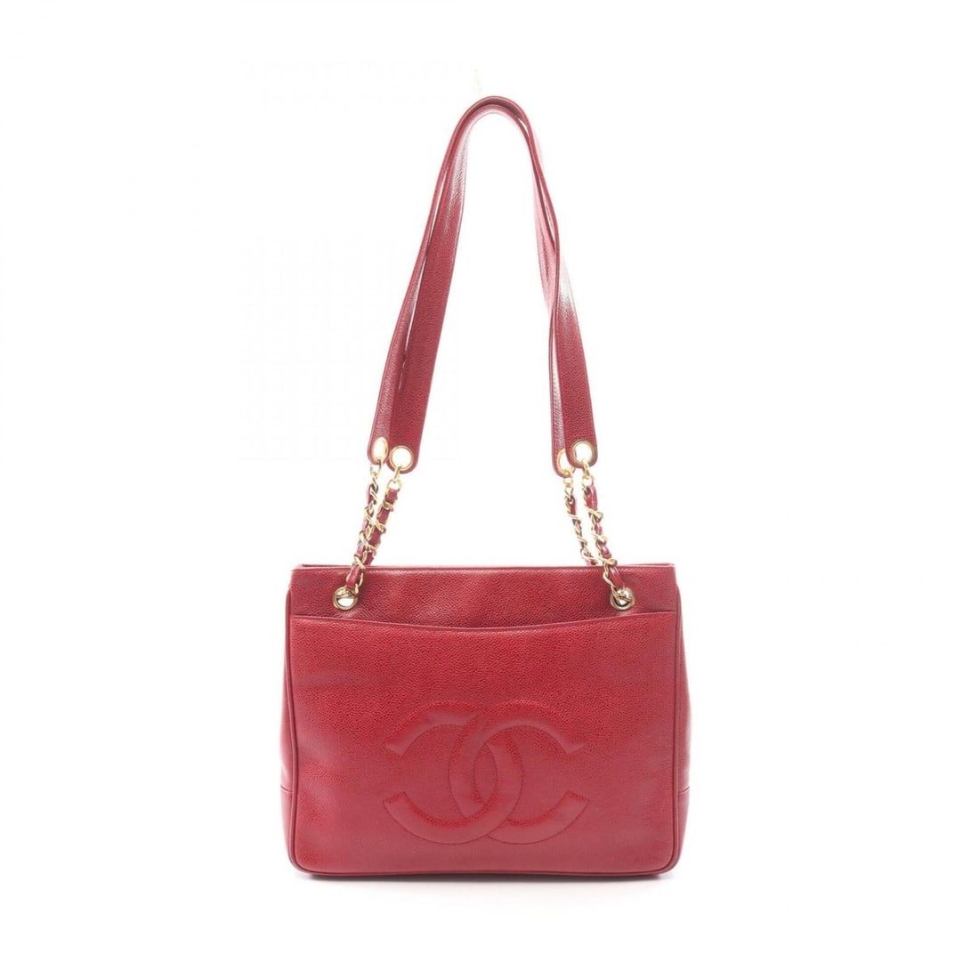 Chanel Coco Mark Tote Bag Handbag, Caviar Leather (Grained Calfskin), Women's, Red: --- Catalog ---Category: SizeSize (HxWxD): 26cm x 31cm x 6cm / 10.23'' x 12.2'' x 2.36''Category: DesignType: Handbag, Tote bagColor: Red colorGender: WomenMaterial: Grained Calfskin Hardware Color: G