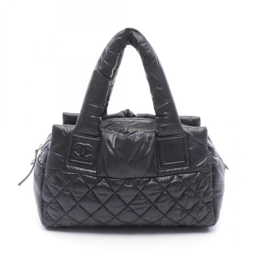 Chanel Coco Cocoon Handbag, Nylon and Leather, Women's, Black, A48619: --- Catalog ---Category: SizeSize (HxWxD): 21cm x 31cm x 16cm / 8.26'' x 12.2'' x 6.29''Category: DesignType: HandbagColor: BlackGender: WomenMaterial: Nylon , Leather Hardware Color: SilverCategory: 