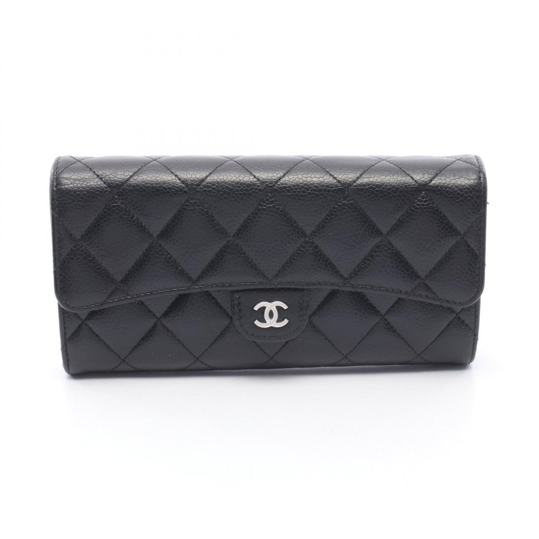 Chanel Classic Long Flap Wallet Matelassé Bi-fold Wallet, Caviar Skin (Grained Calfskin), Women's,: --- Catalog ---Category: SizeSize (HxWxD): 10.5cm x 19.5cm x 4cm / 4.13'' x 7.67'' x 1.57''Category: DesignType: Long wallet (bi-fold)Color: BlackGender: WomenMaterial: Grained Calfskin Category: Gene