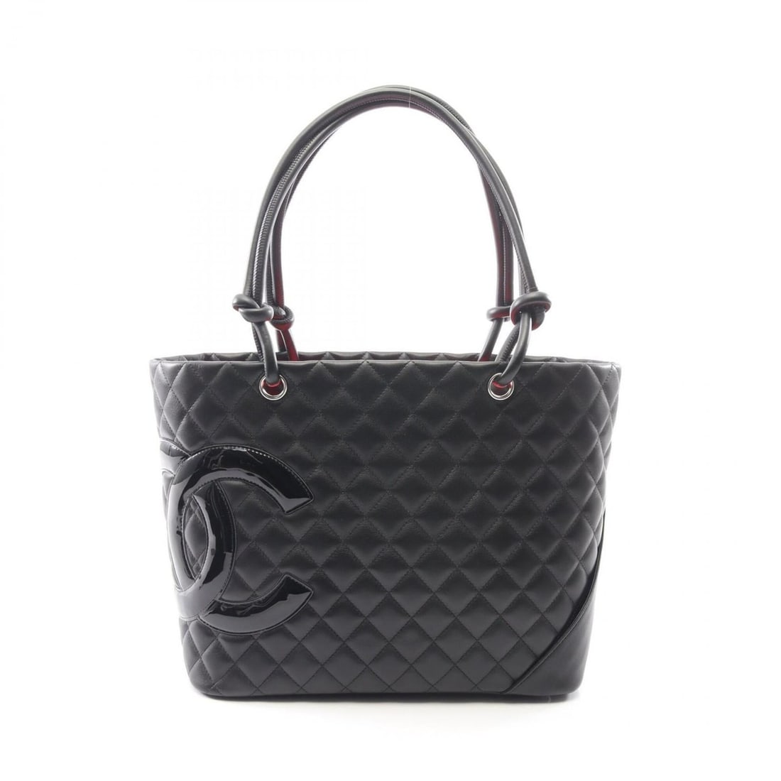 Chanel Cambon Line Large Tote Bag Handbag Leather Patent Women's Black A25169: --- Catalog ---Category: SizeSize (HxWxD): 25cm x 30cm x 15cm / 9.84'' x 11.81'' x 5.9''Category: DesignType: Handbag, Tote bagColor: BlackGender: WomenMaterial: Leather , Patent leather Hardware Colo