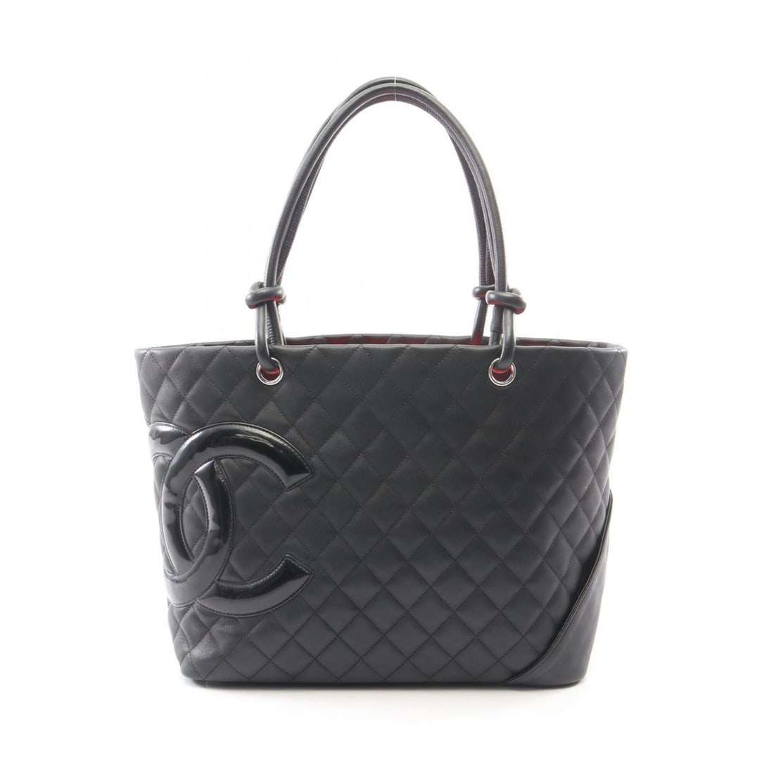 Chanel Cambon Line Large Tote Bag Handbag Leather Patent Women's Black: --- Catalog ---Category: SizeSize (HxWxD): 25cm x 30cm x 15cm / 9.84'' x 11.81'' x 5.9''Category: DesignType: Handbag, Tote bagColor: BlackGender: WomenMaterial: Leather , Patent leather Hardware Colo