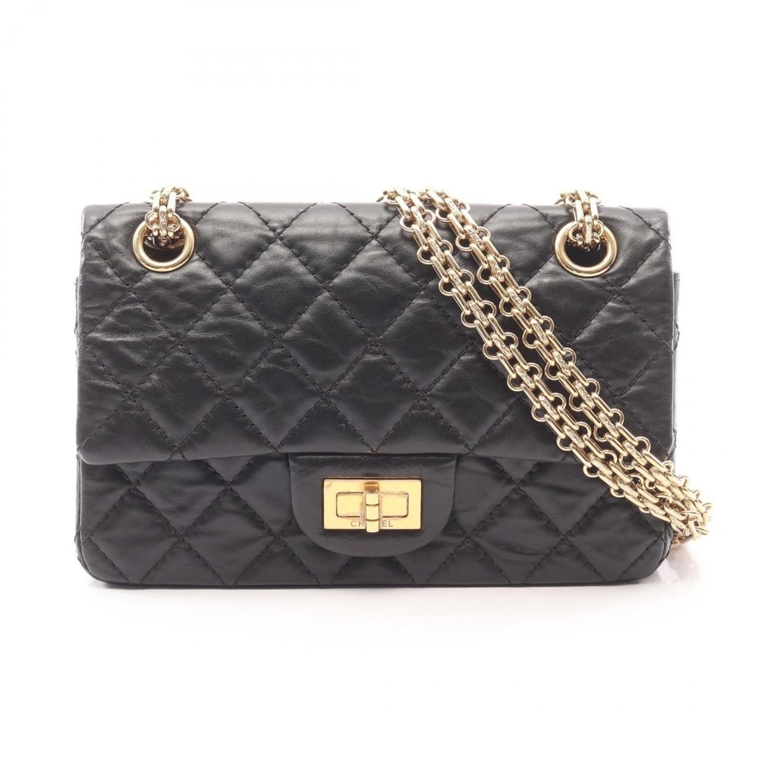 Chanel 2.55 Mini Matelassé Shoulder Bag/Handbag, Leather, Women's, Black (AS0874): --- Catalog ---Category: SizeSize (HxWxD): 13cm x 20cm x 7.5cm / 5.11'' x 7.87'' x 2.95''Category: DesignType: Handbag, Shoulder bagColor: BlackGender: WomenMaterial: Leather Hardware Color: GoldCateg
