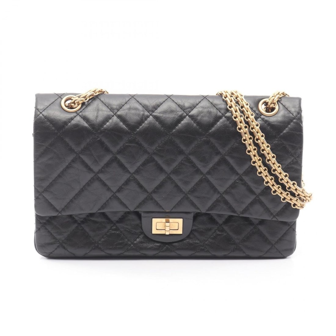 Chanel 2.55 Matelassé Double Flap Shoulder Bag Handbag Leather Women's Black A37587: --- Catalog ---Category: SizeSize (HxWxD): 18cm x 27cm x 8cm / 7.08'' x 10.62'' x 3.14''Category: DesignType: Handbag, Shoulder bagColor: BlackGender: WomenMaterial: Leather Hardware Color: GoldCatego